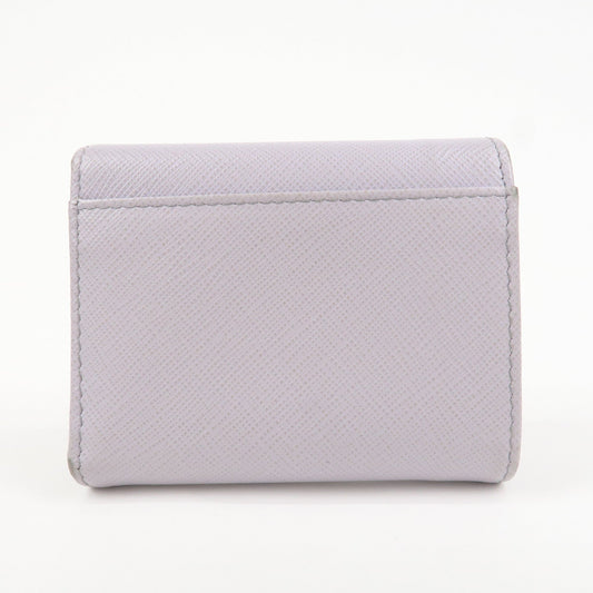 Prada Saffiano Leather Tri-fold Compact Wallet Light Purple 1MH043【Pre-order】