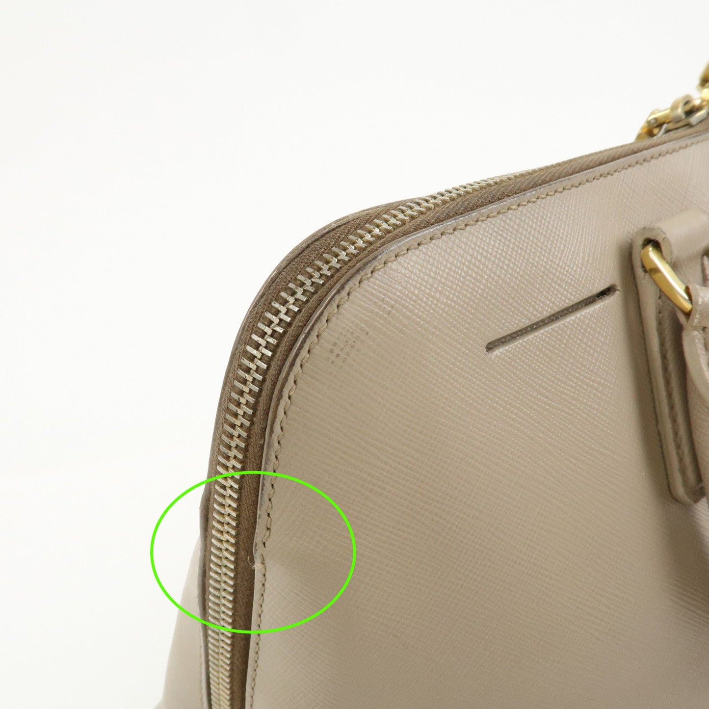 Prada Triangle Logo Saffiano Leather Hand Bag Greige BL0812【Pre-order】