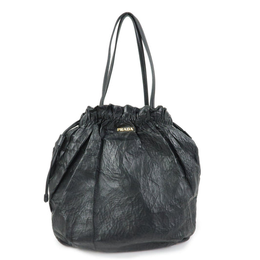 Prada Leather Drawstring Shoulder Bag Hand Bag Black【Pre-order】