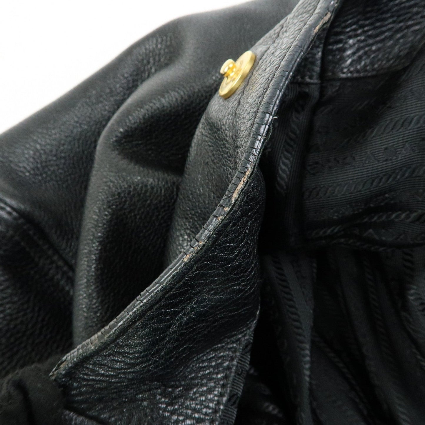 Prada Logo Leather 2Way Bag Hand Bag Shoulder Bag Black BR4083【Pre-order】