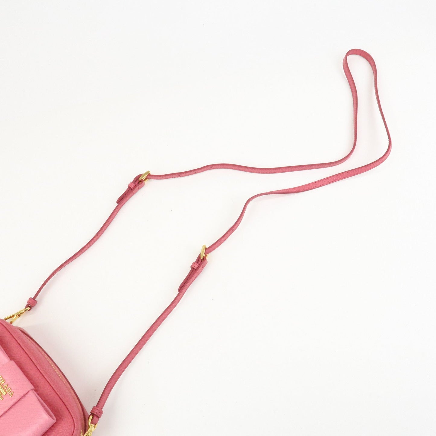 Prada Saffiano Leather Ribbon Mini Camera Shoulder Bag Pink 1N1674【Pre-order】