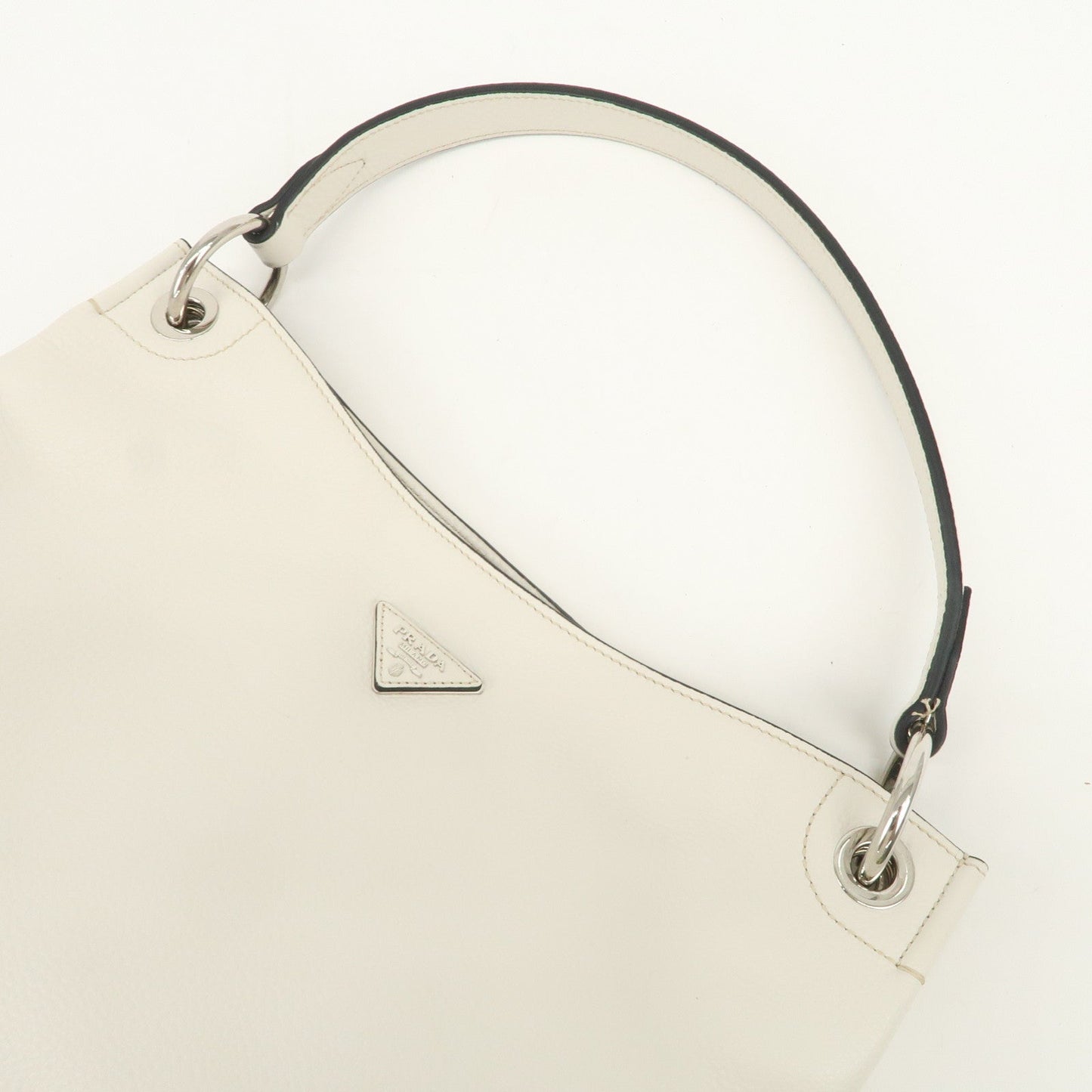 Prada Triangle Logo Leather Shoulder Bag White BR5124【Pre-order】
