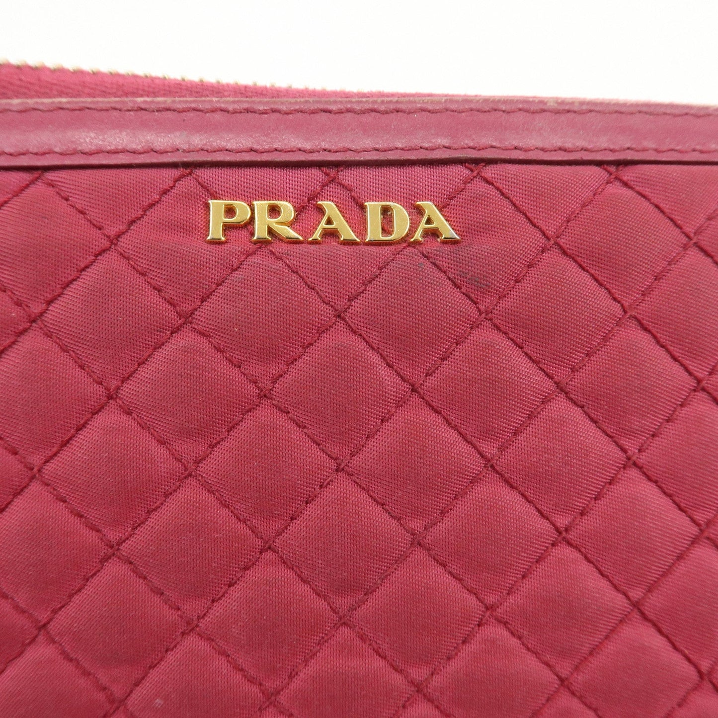 Prada Nylon Leather Round Zippy Wallet Long Wallet Pink【Pre-order】