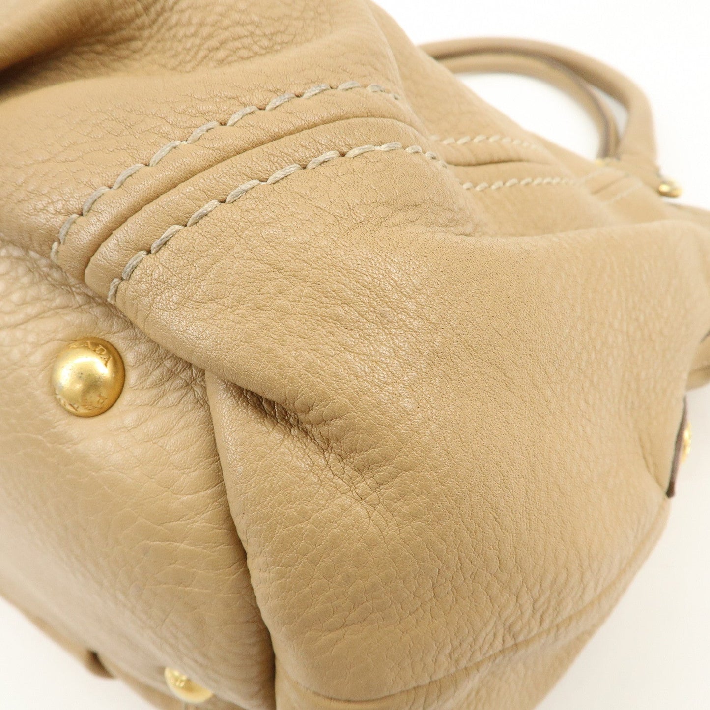 Prada Logo Leather 2Way Bag Hand Bag Shoulder Bag Camel【Pre-order】