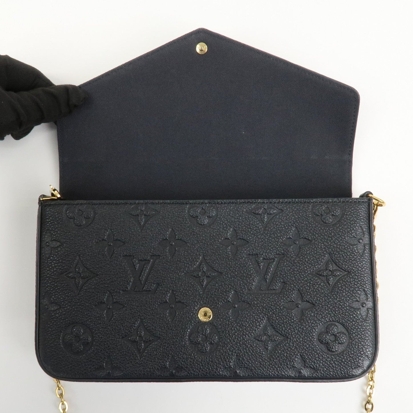 Louis Vuitton Monogram Empreinte Pochette Fﾃｩlicie Noir Black M82477【Pre-order】