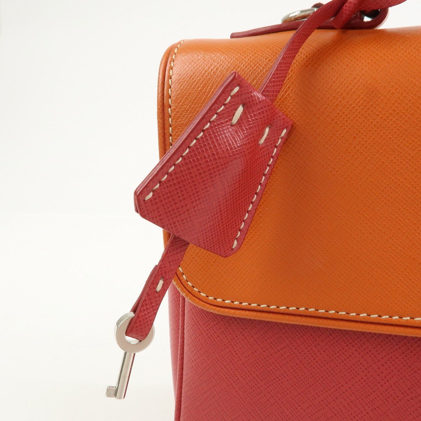 Prada Saffiano Leather 2 Way Bag Tote Bag Shoulder Bag Orange Red【Pre-order】