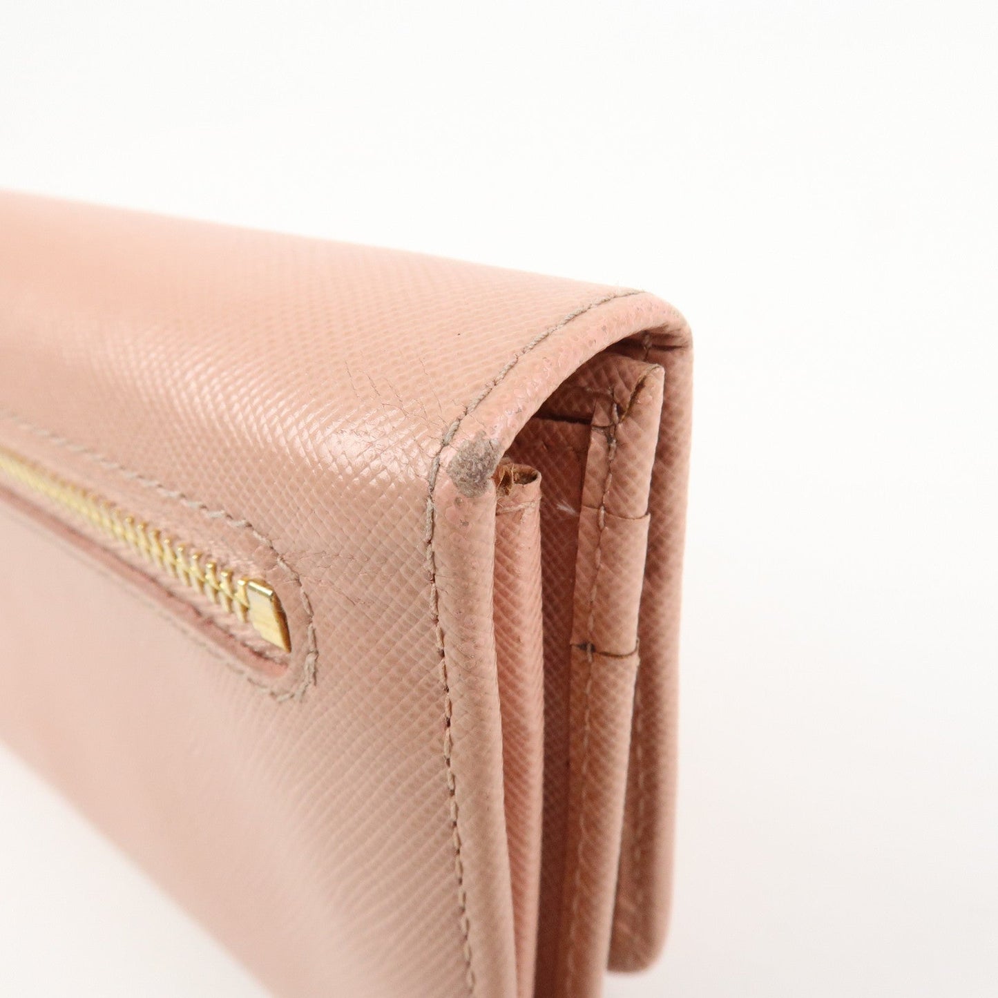 Prada Logo Saffiano Leather Ribbon Long Wallet Pink 1M1132【Pre-order】