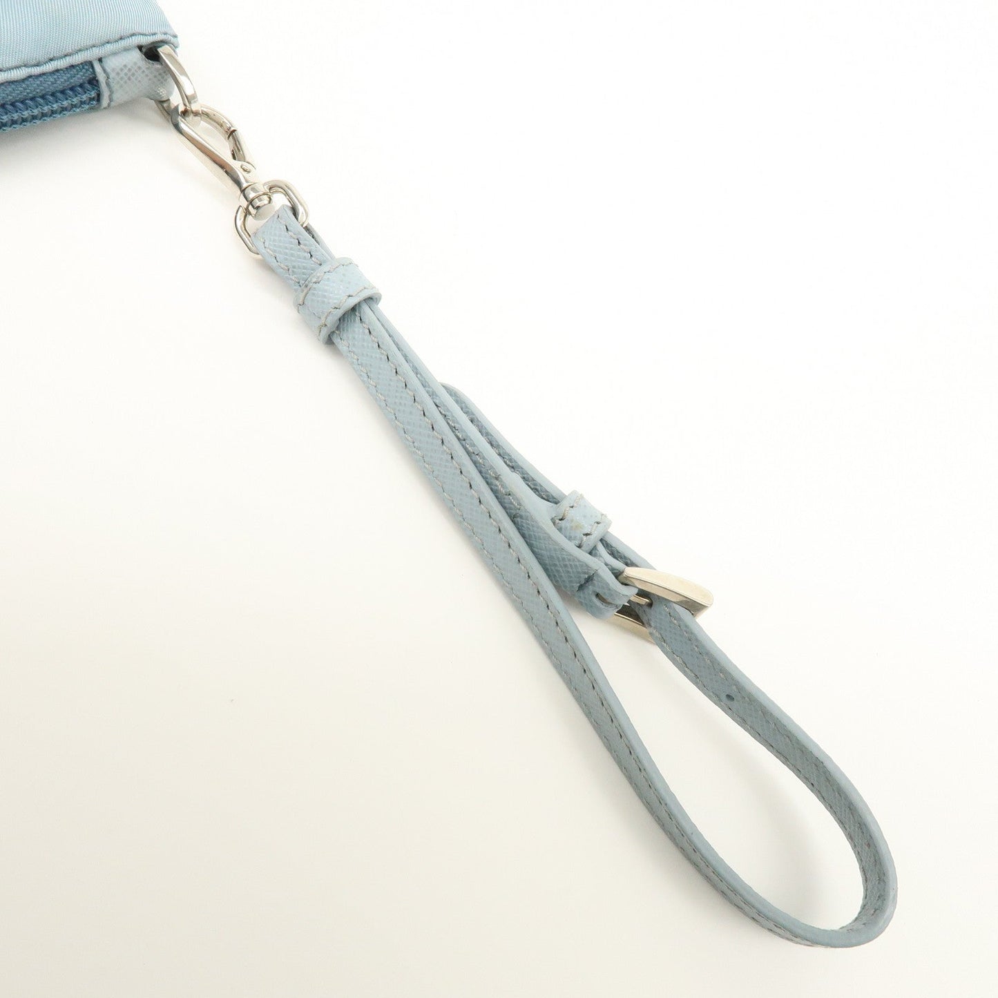 Prada Triangle Logo TESSUTO IMPUNTU Nylon Pouch Light Blue 1NH545【Pre-order】