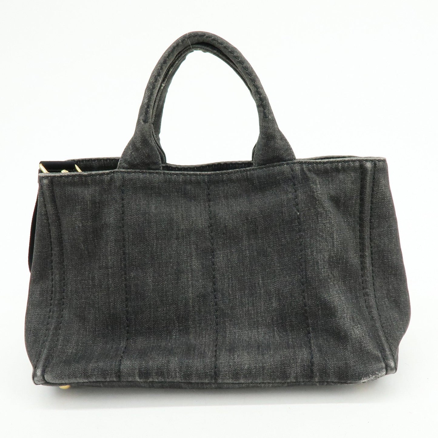 Prada Canapa Denim Tote Bag Hand Bag Black 1BG642【Pre-order】