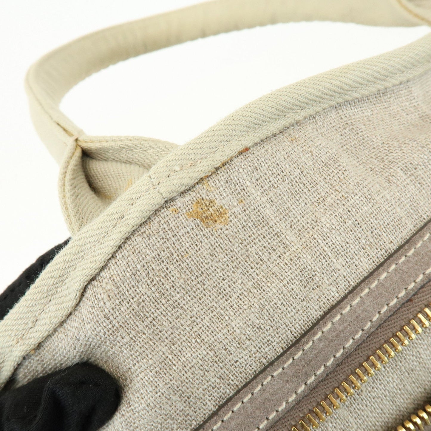 Prada Triangle Logo Denim Tote Bag Shoulder Bag Light Beige BN2091【Pre-order】