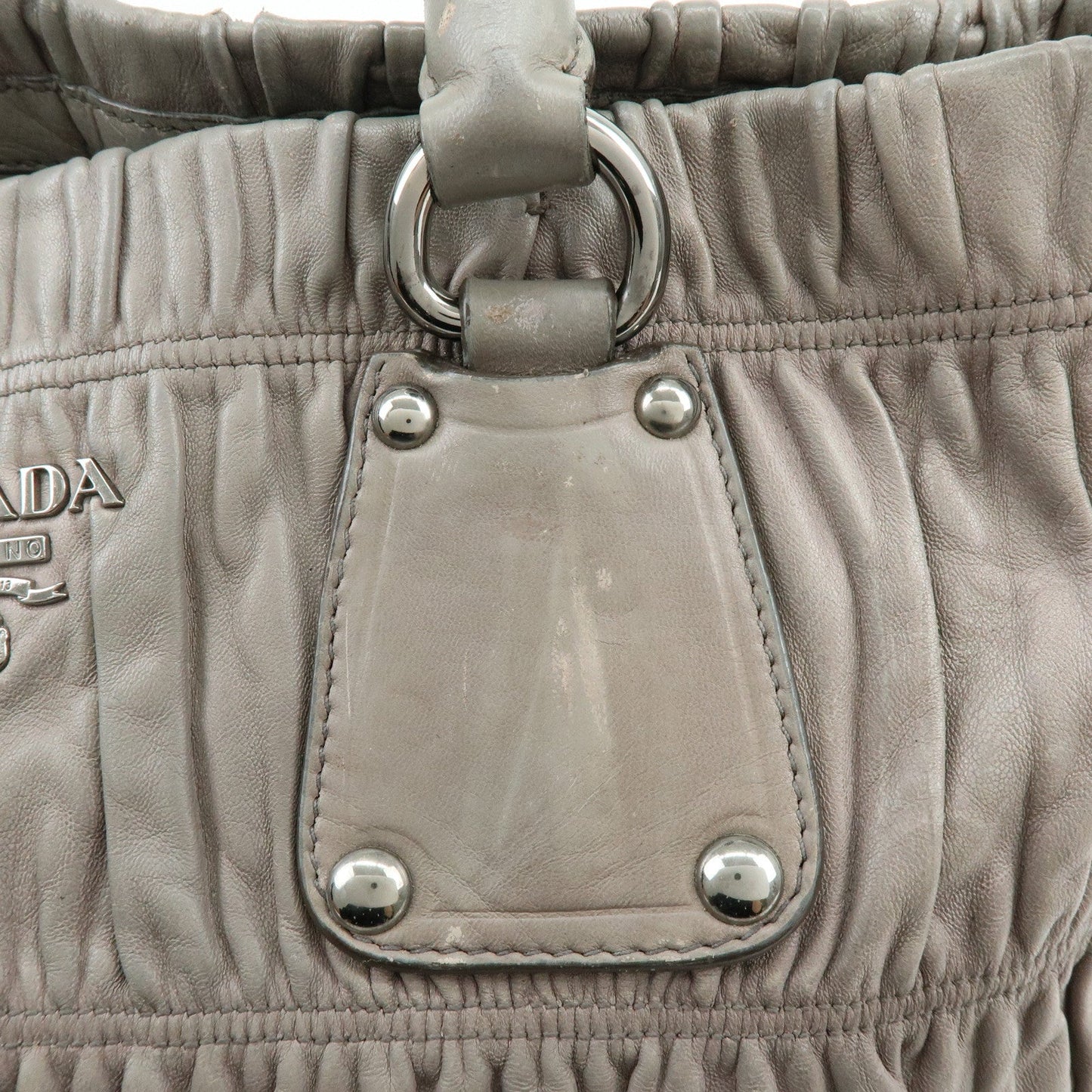 Prada Logo Leather 2Way Bag Hand Bag Shoulder Bag Gray【Pre-order】