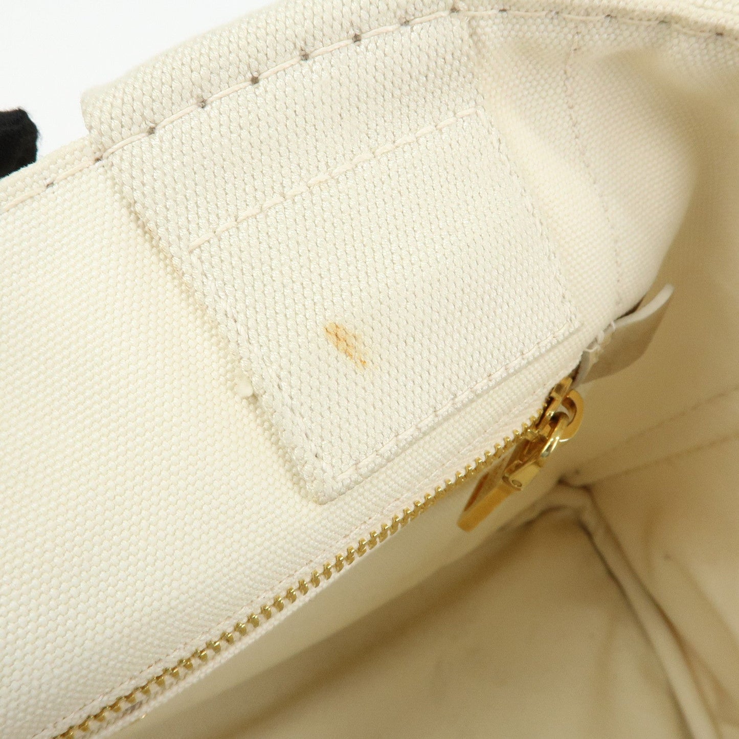 Prada Canapa Large Triangle Logo Tote Hand Bag Ivory BN1872【Pre-order】