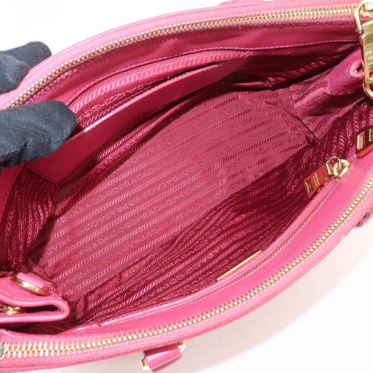 Prada Triangle Logo Saffiano Leather 2Way Bag Hand Bag Pink BN1801【Pre-order】
