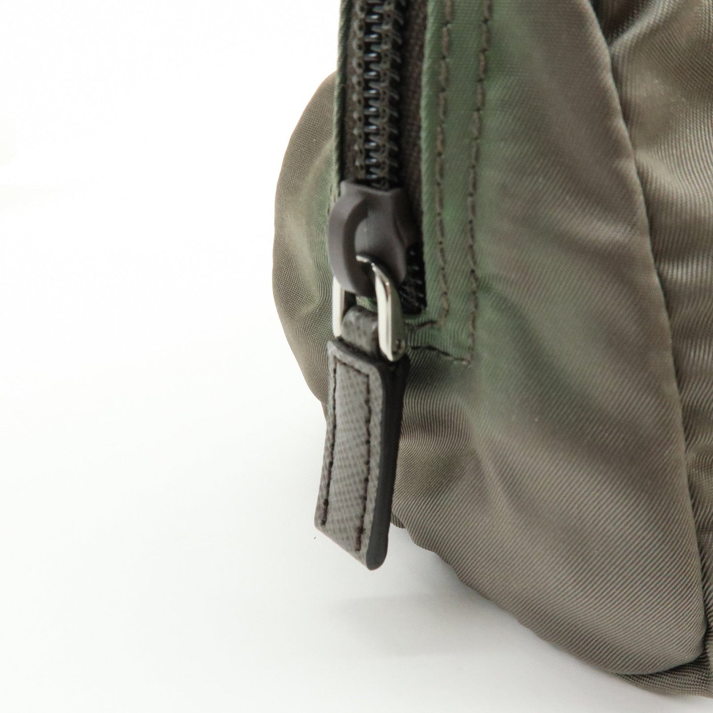 Prada Triangle Logo Set of 2 Nylon Pouch Cosmetic Pouch Red Khaki【Pre-order】