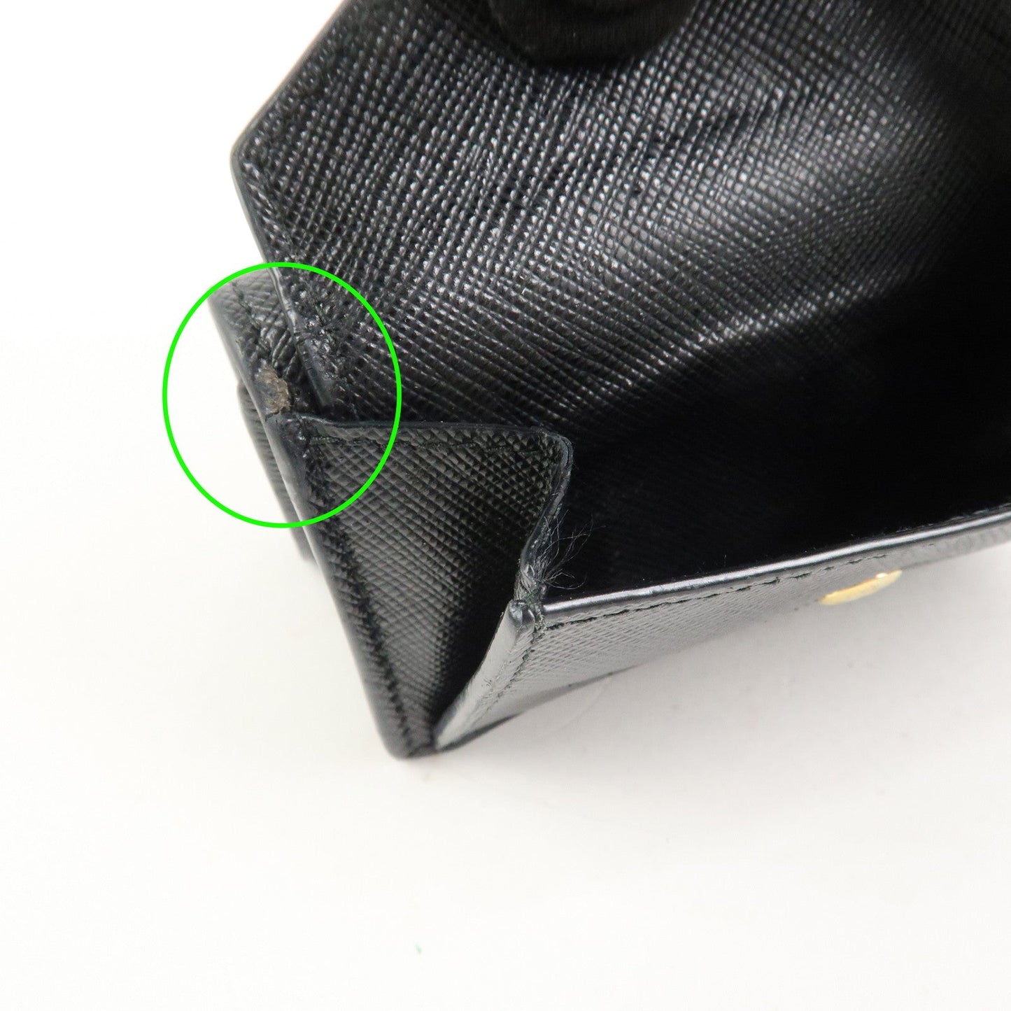 Prada Triangle Logo Saffiano Leather Tri-fold Wallet Black 1MH021【Pre-order】