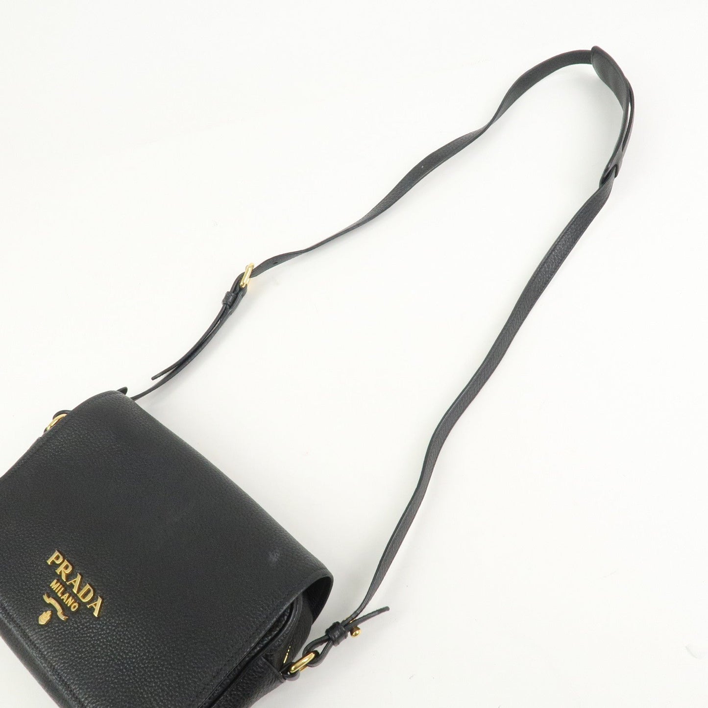 Pradq Logo Leather Shoulder Bag Black 1BD163【Pre-order】