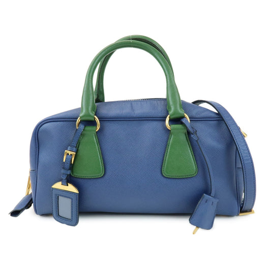Prada Triangle Logo 2Way Bag Hand Bag Shoulder Bag Blue Green【Pre-order】