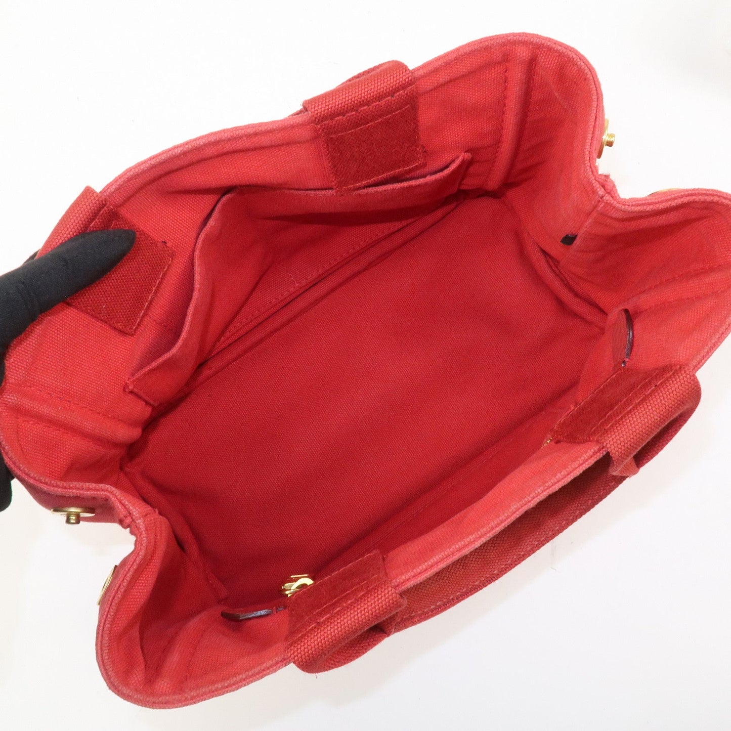 Prada Logo Canapa Mini Canvas Hand Bag Tote Bag Red BN2439【Pre-order】