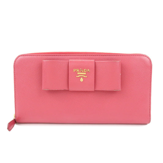 Prada Saffiano Leather Round Zippy Wallet Pink Pink 1M0506【Pre-order】