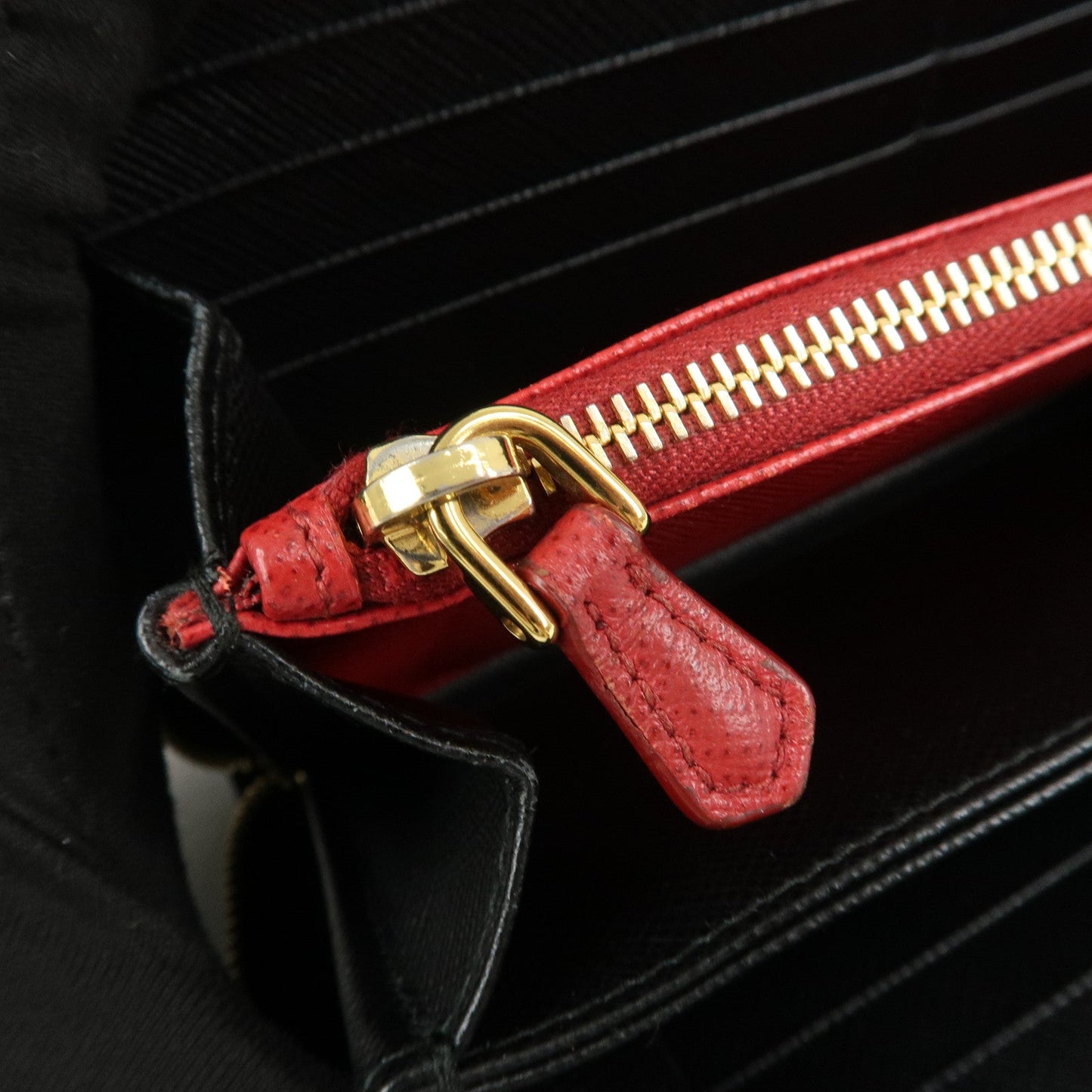 Prada Logo Saffiano Leather Zippy Long Wallet Black 1ML506【Pre-order】