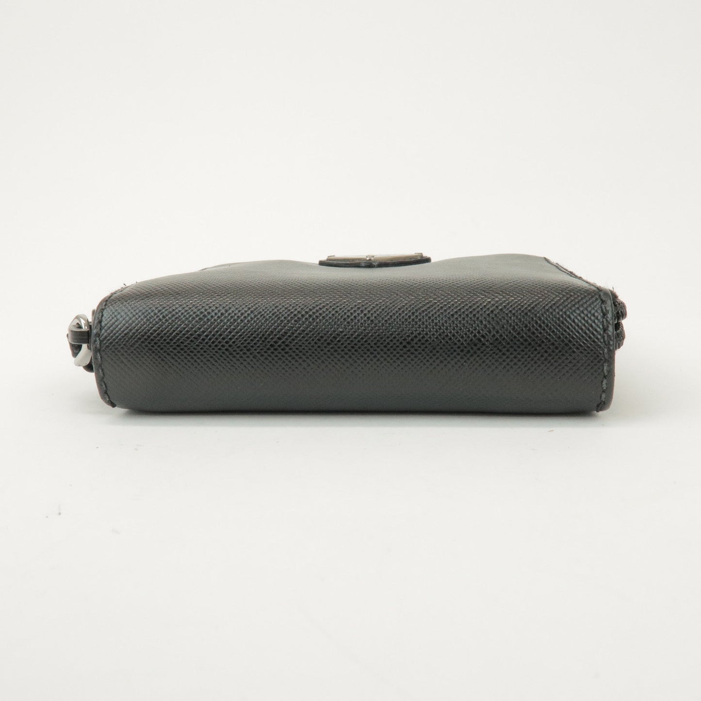 Prada Logo Leather Round Zippy Bi-fold Wallet Black 1ML522【Pre-order】