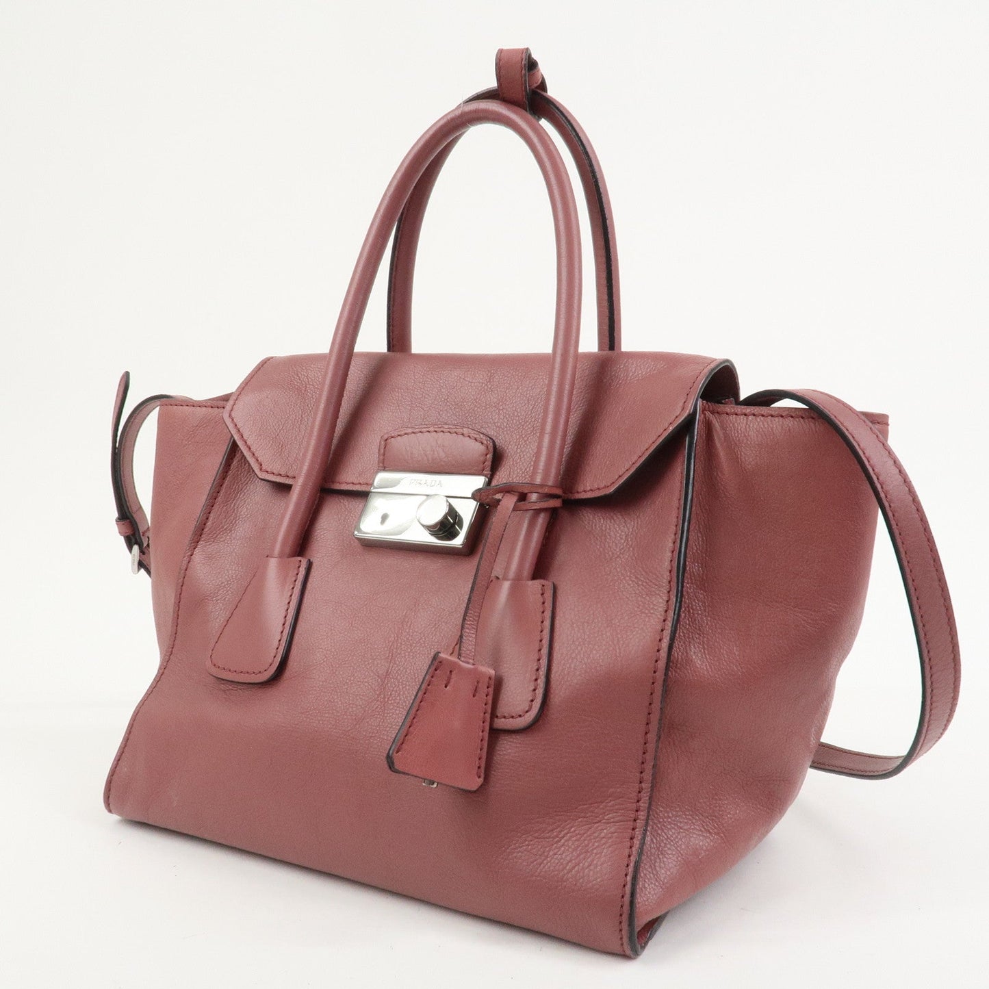 Prada Logo Leather 2Way Bag Hand Bag Shoulder Bag Pink BN2665【Pre-order】