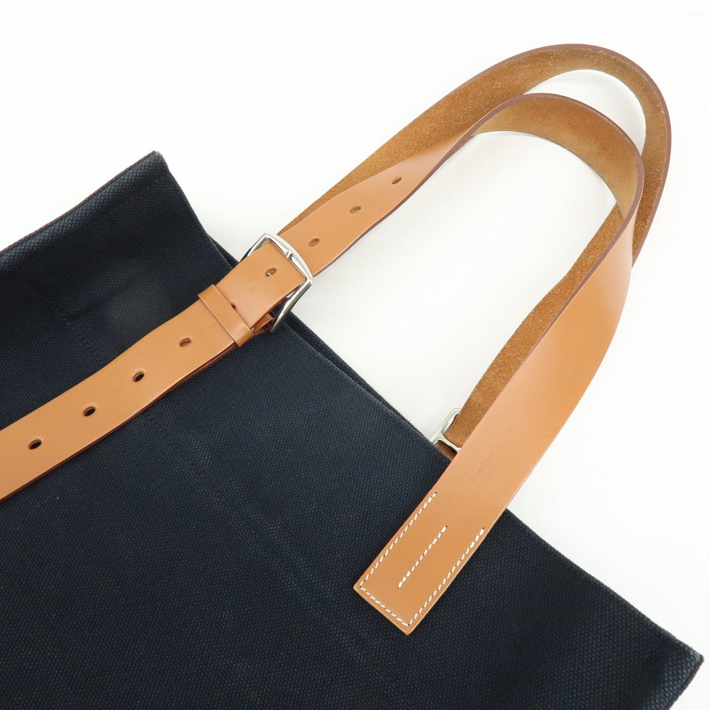 Hermes Étrivière 41 Veau Tadelakt Toile Goéland Canvas Tote Bag【Pre-order】