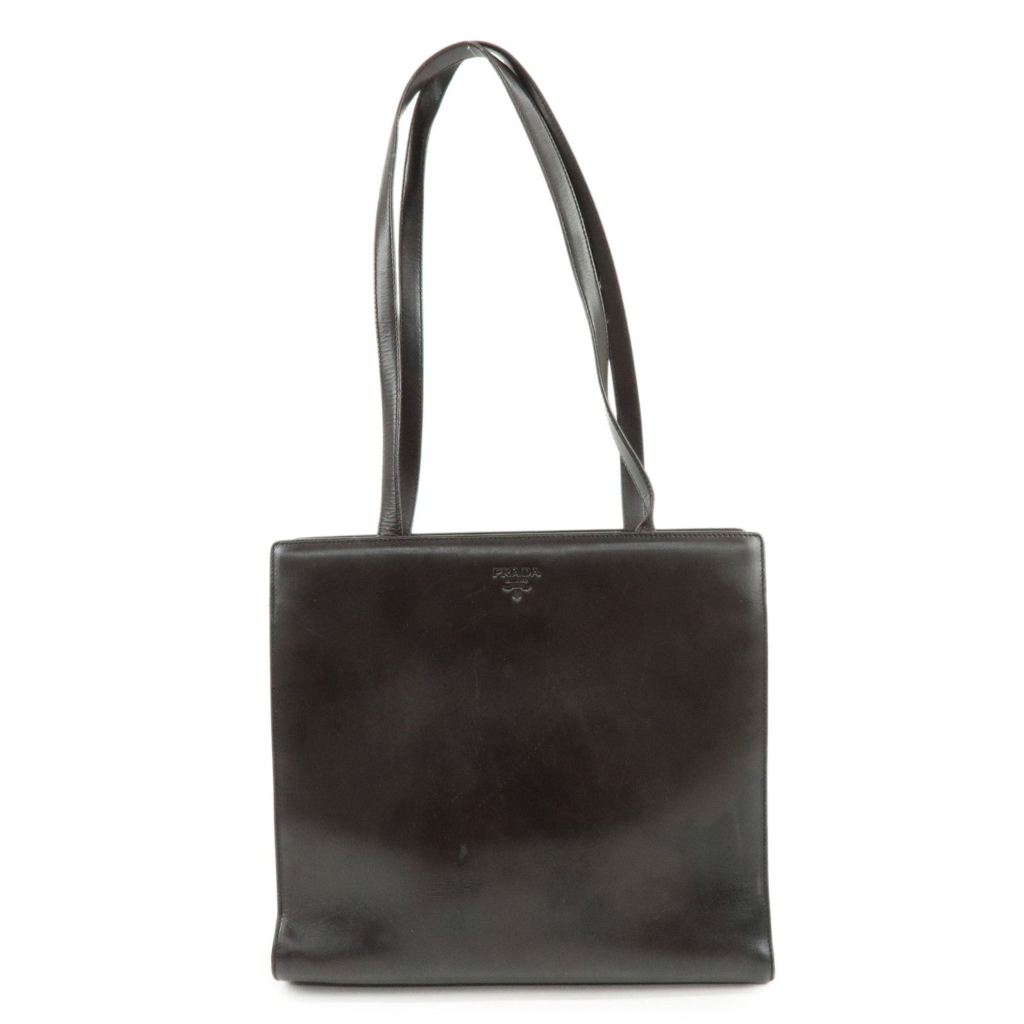 Prada Logo Leather Tote Bag Shoulder Bag Dark Brown【Pre-order】