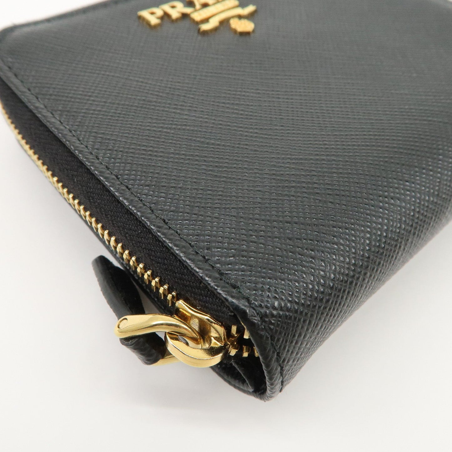 Prada Logo Saffiano Leather Round Zippy Wallet Black 1MM268【Pre-order】
