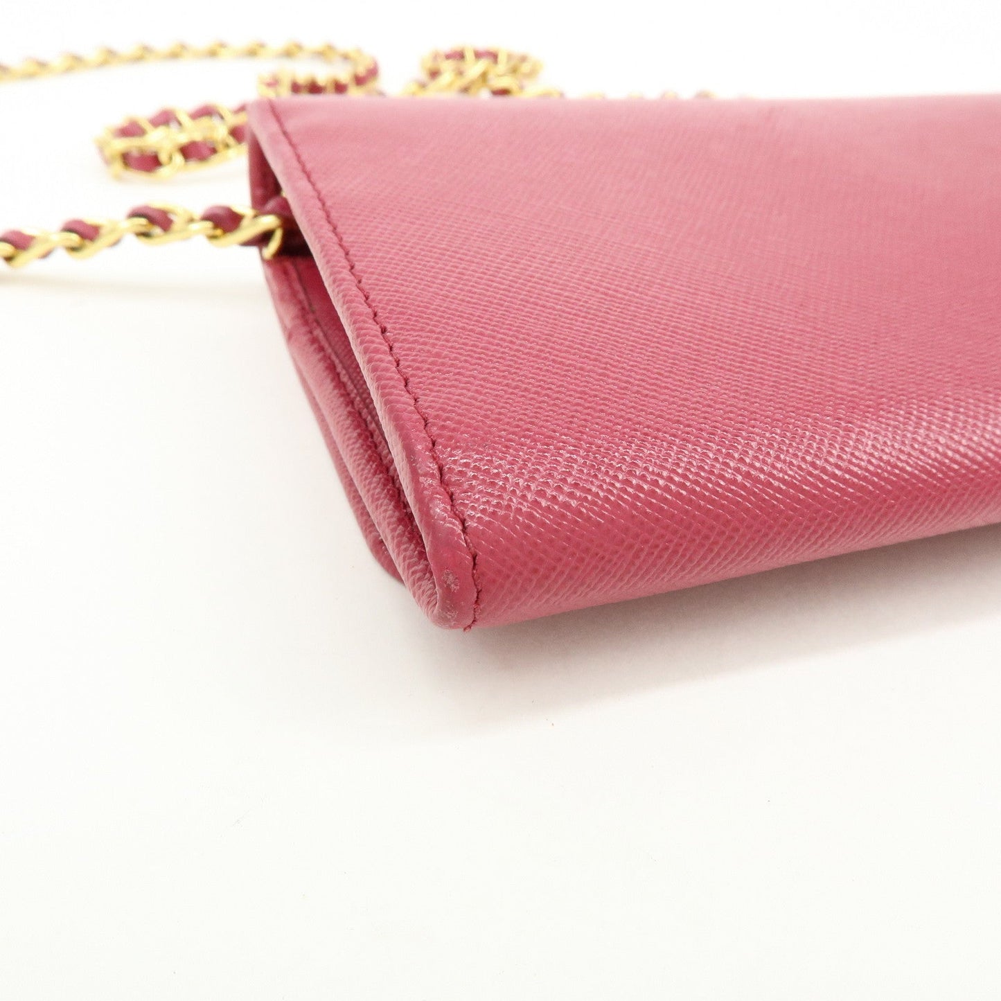 Prada Saffiano Leather Chain Wallet WOC Pink 1M1290【Pre-order】