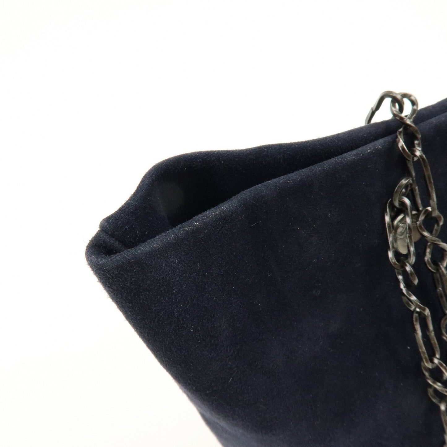 Prada Logo Suede Chain Shoulder Bag Tote Bag Dark Navy【Pre-order】