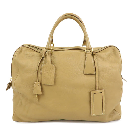 Prada Logo Leather Boston Bag Hand Bag Travel Bag Brown【Pre-order】