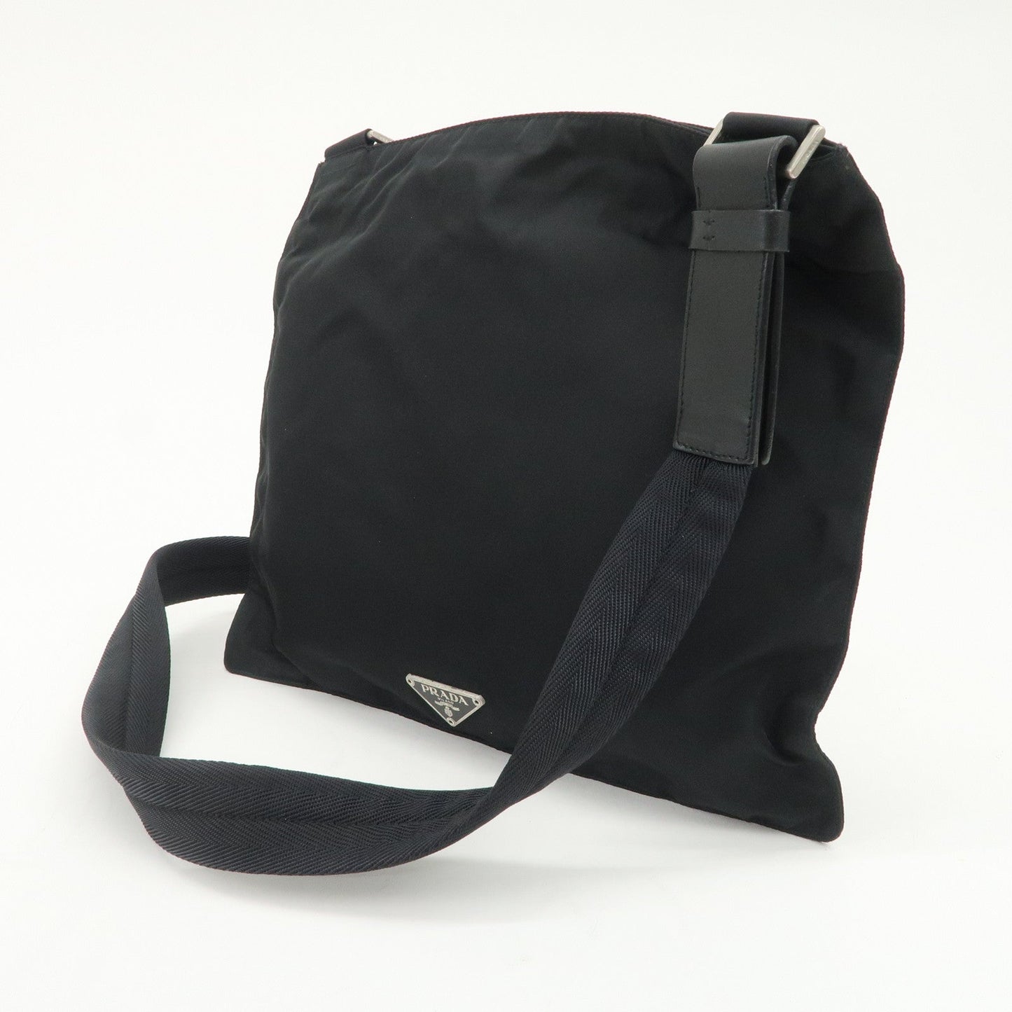 Prada Triangle Logo Nylon Leather Shoulder Bag Crossbody Bag Black【Pre-order】