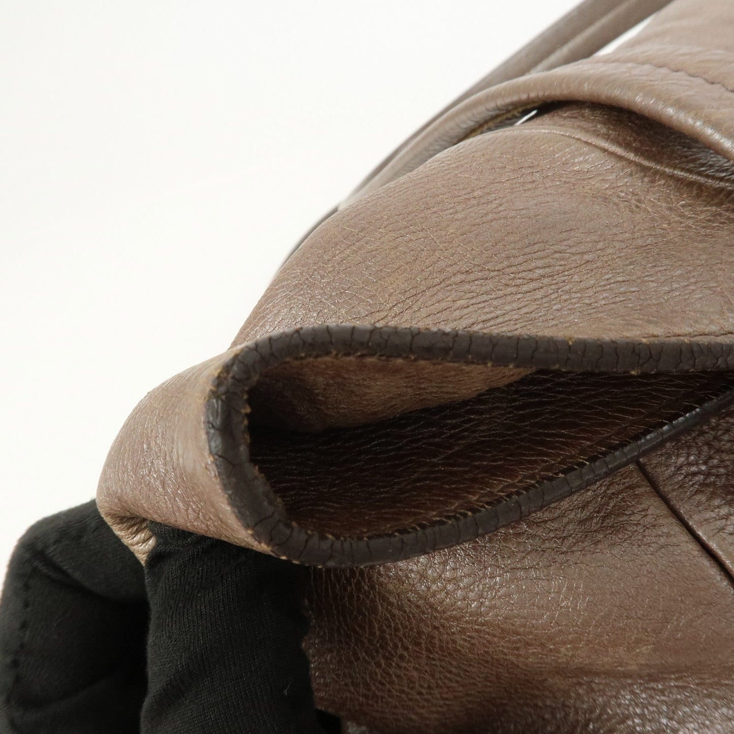 Prada Logo Leather Shoulder Bag Hand Bag Metallic Brown BR3901【Pre-order】
