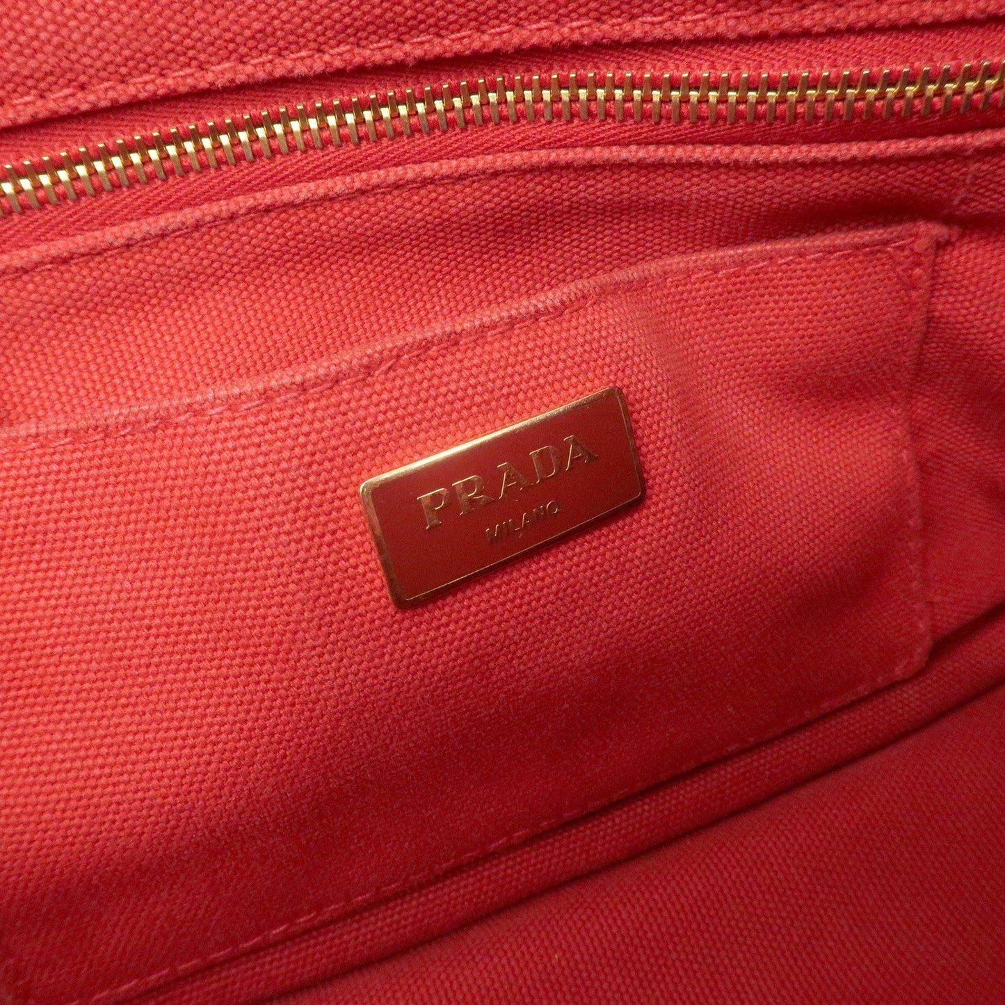 Prada Logo Canapa Mini Canvas Hand Bag Tote Bag Red BN2439【Pre-order】