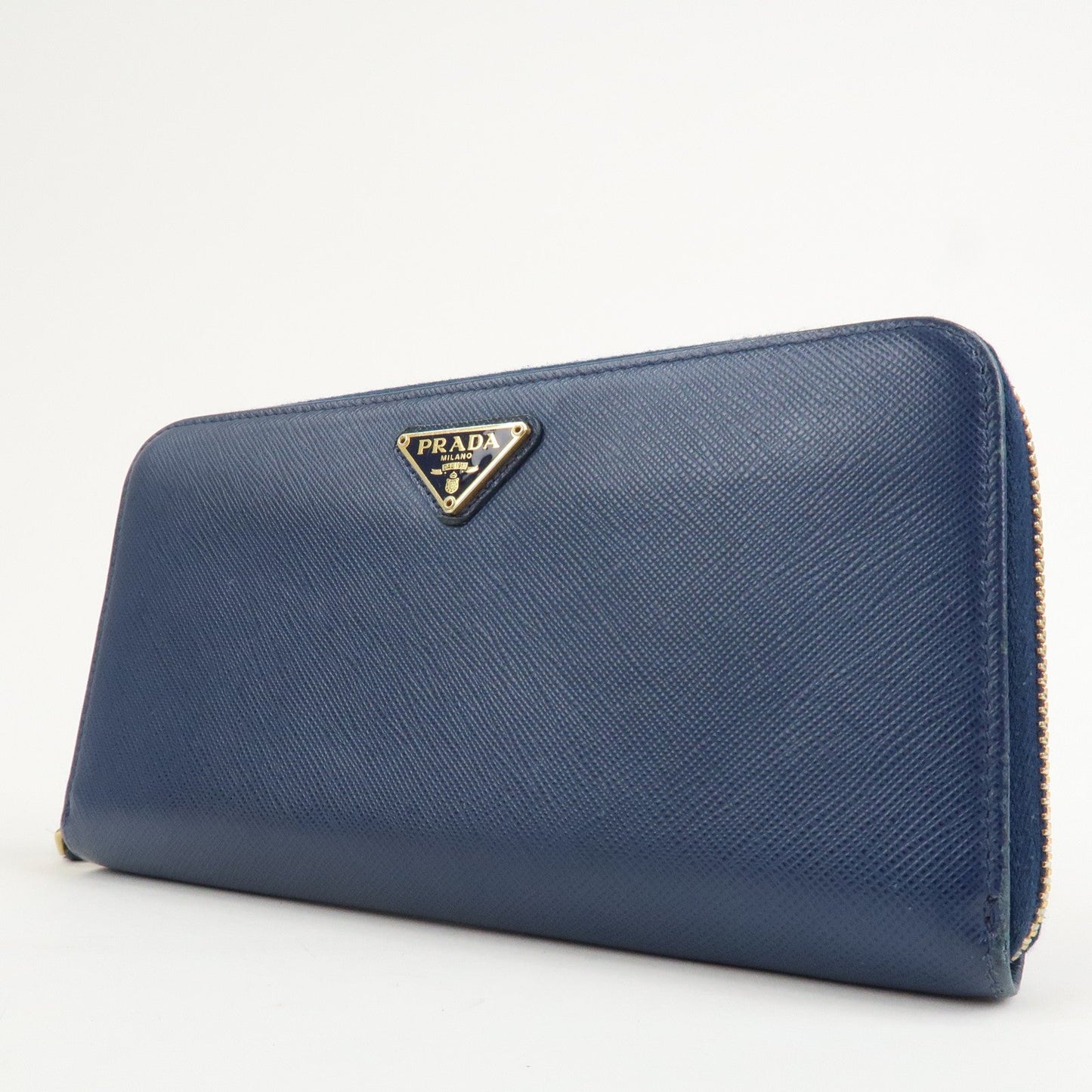Prada Triangle Logo Saffiano Leather Zippy Long Wallet Navy 1ML506【Pre-order】