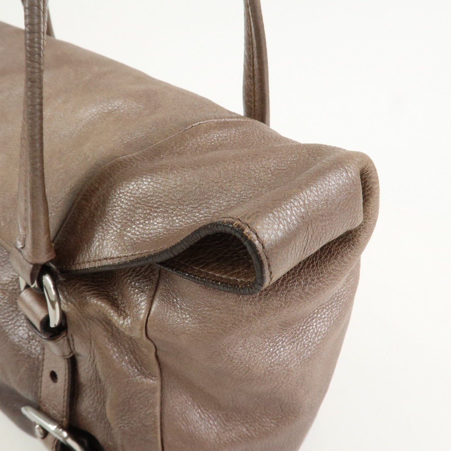 Prada Logo Leather Shoulder Bag Hand Bag Metallic Brown BR3901【Pre-order】