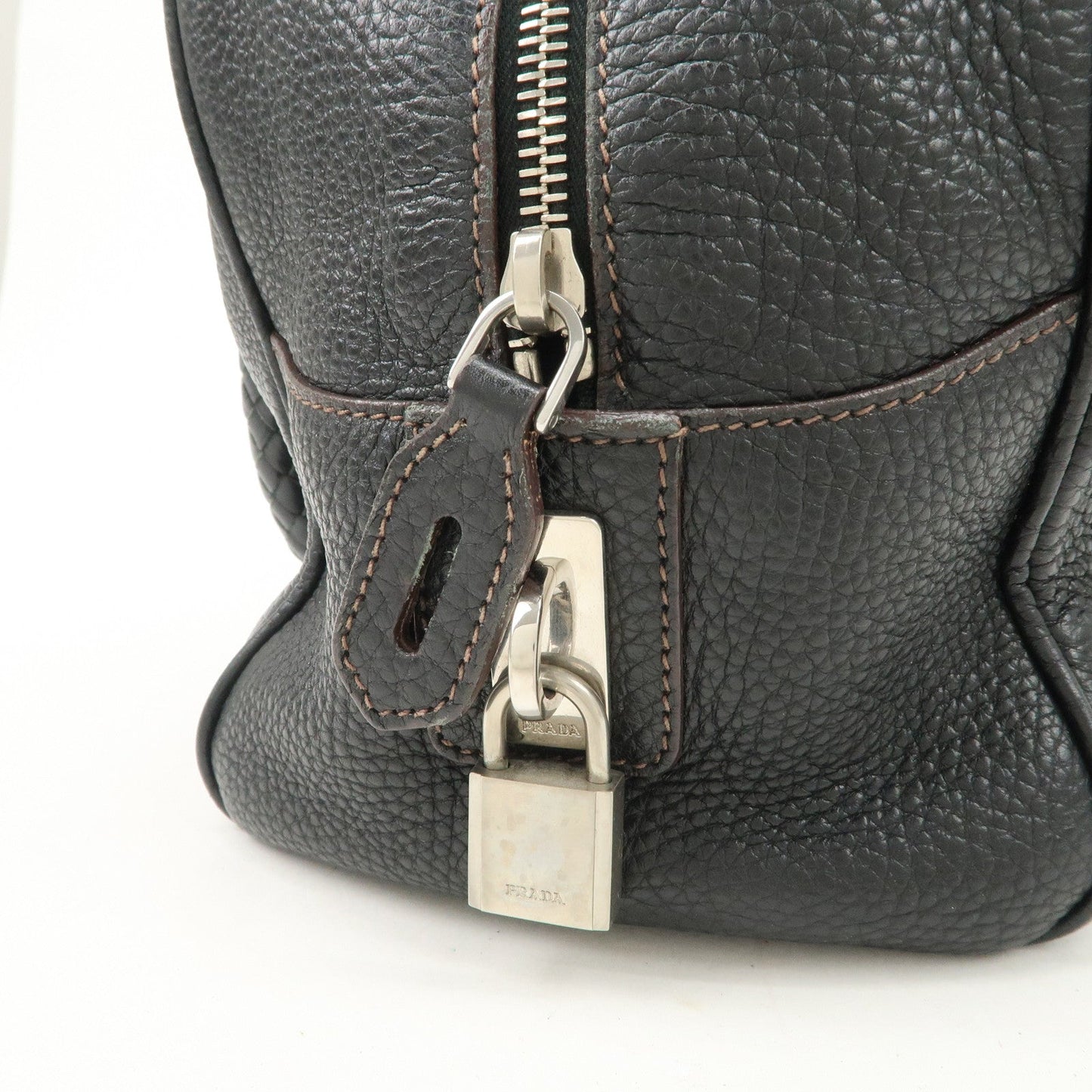 Prada Logo Leather Hand Bag Mini Boston Bag Black BL0471 Used【Pre-order】