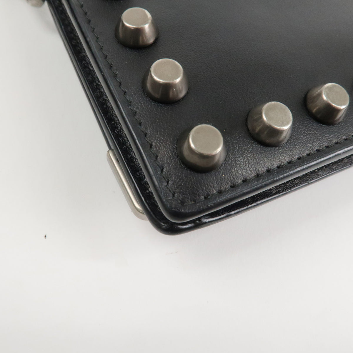 Prada Leather Studs Chain Wallet Chain Bag Black Used【Pre-order】