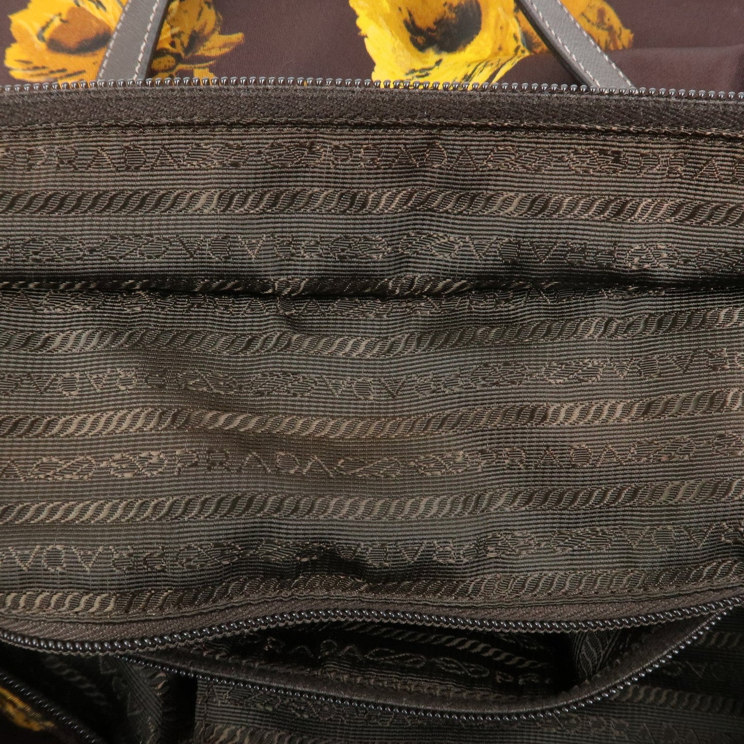 Prada Triangle Logo Nylon Leather 2Way Shoulder Bag Flower Print【Pre-order】