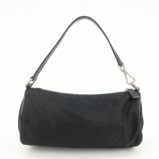 Prada Triangle Logo Nylon Saffiano Leather Hand Bag Black【Pre-order】