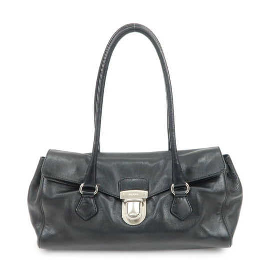 Prada Triangle Logo Leather Shoulder Bag Hand Bag Black【Pre-order】