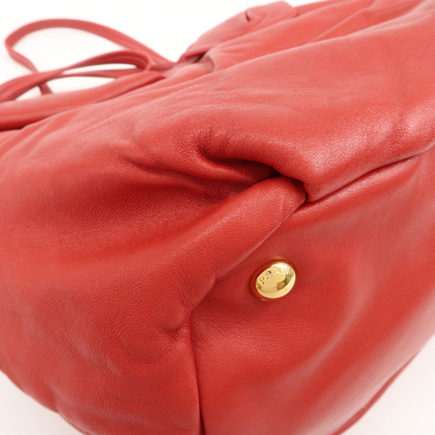 Prada Logo Leather 2Way Bag Hand Bag Shoulder Bag Red BR4205【Pre-order】