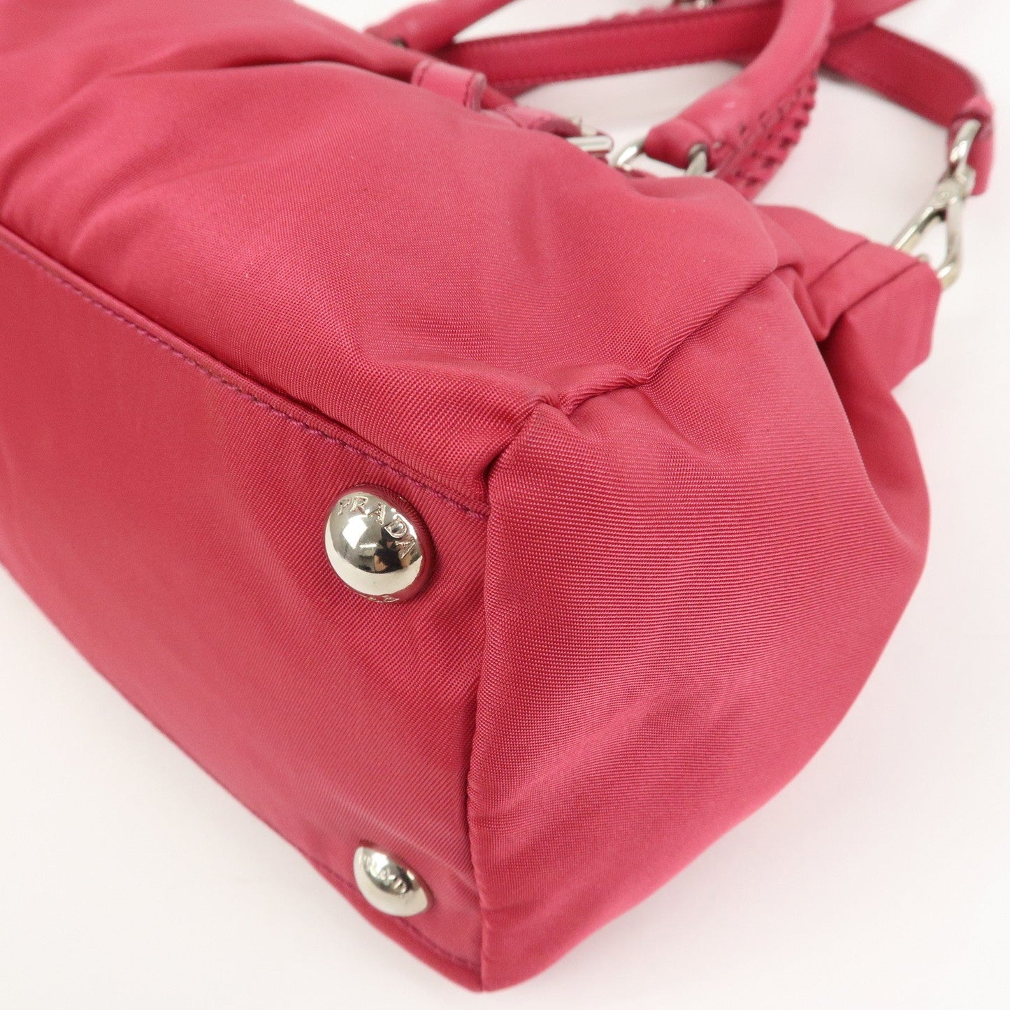 Prada Logo Nylon Leather 2Way Bag Hand Bag Shoulder Bag Pink【Pre-order】