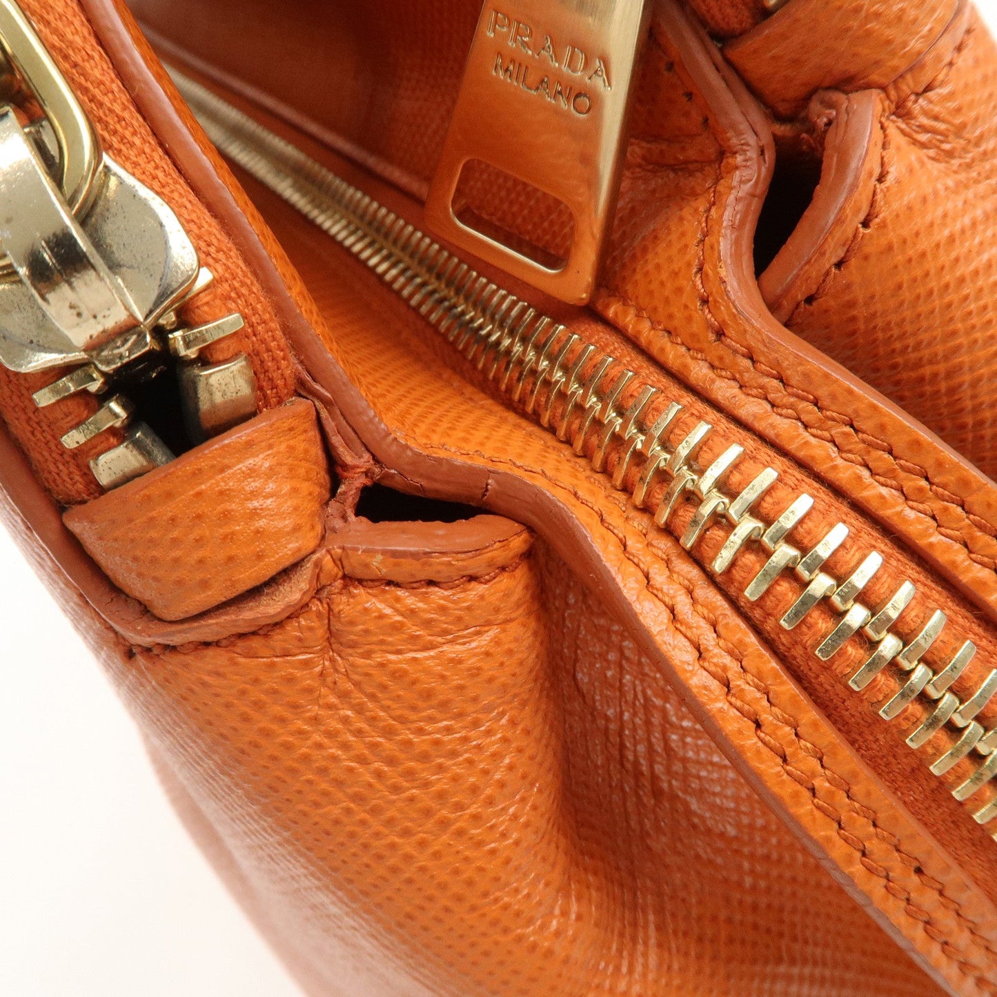 Prada Logo Saffiano Leather Hand Bag Orange BN2560【Pre-order】