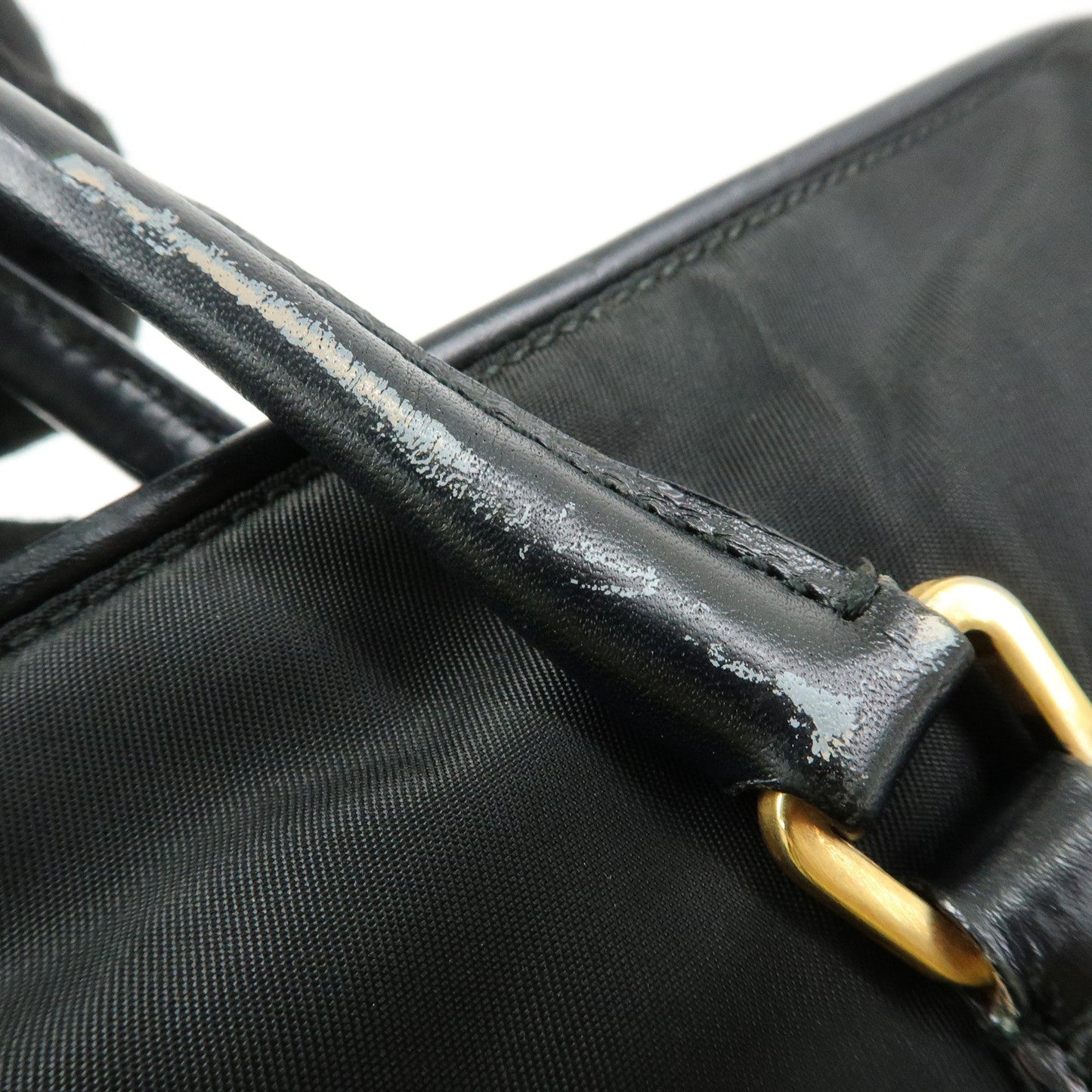 Prada Triangle Logo Nylon Leather Hand Bag Tote Shoulder Bag Black【Pre-order】