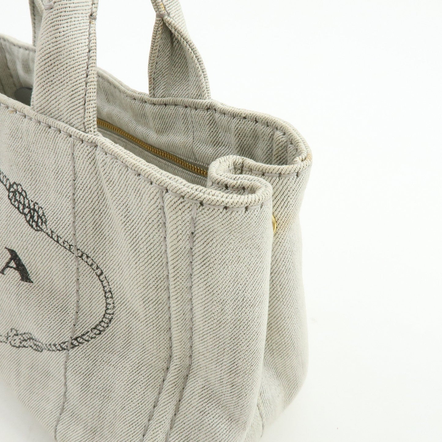 Prada Canapa Mini Denim 2Way Bag Hand Shoulder Bag Gray 1BG439【Pre-order】