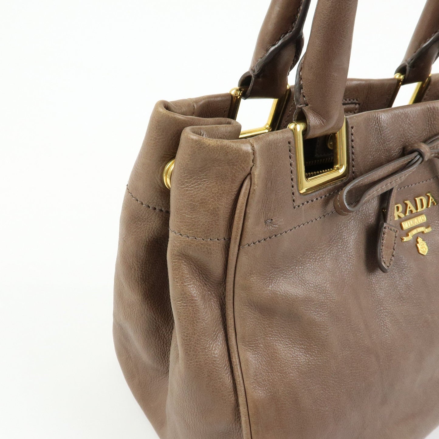 Prada Calf Leather 2Way Bag Shoulder Bag Ribbon Brown BN2245【Pre-order】
