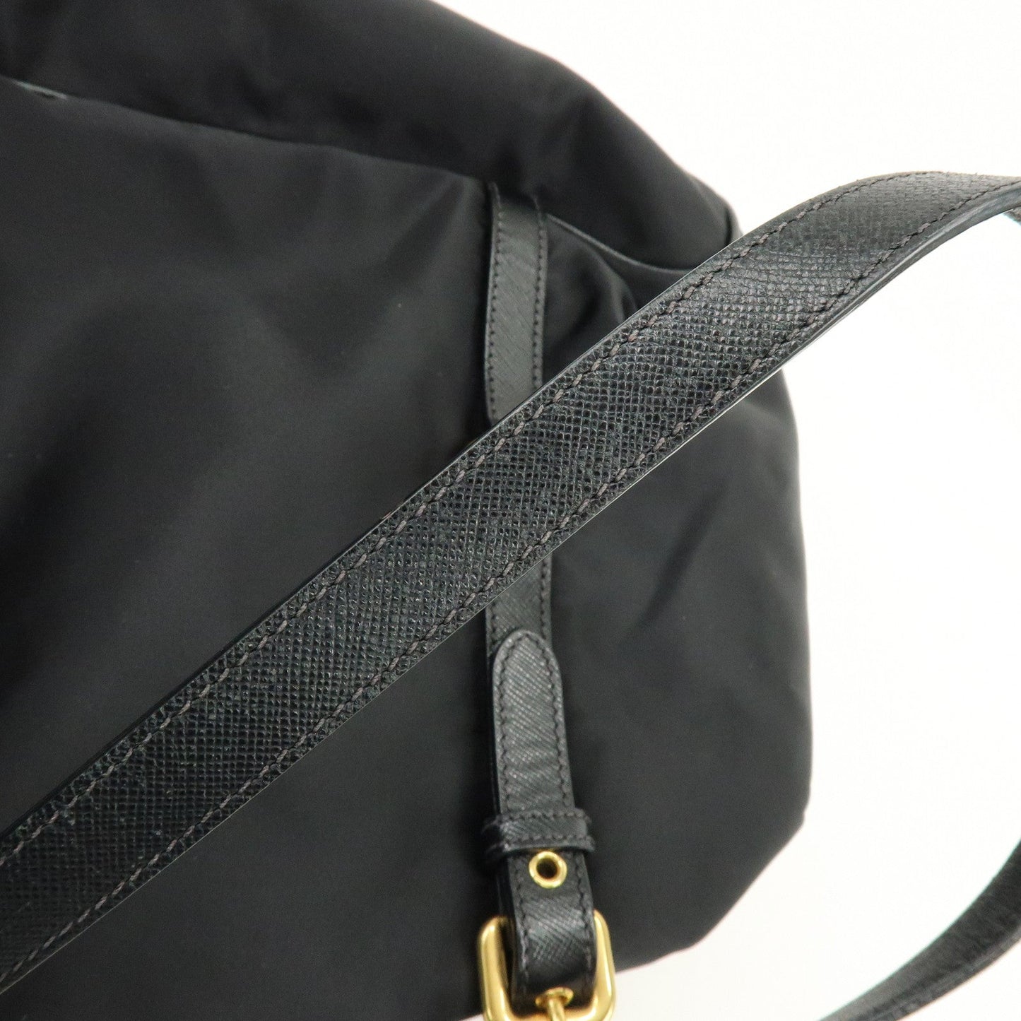 Prada Logo Nylon Leather Boston Bag Shoulder Bag Black BL0600【Pre-order】
