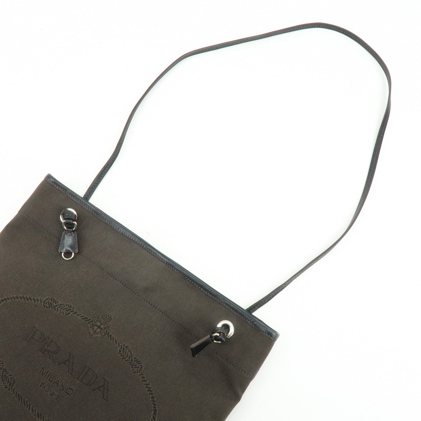 Prada Logo Jacquard Leather Shoulder Bag Crossbody Bag Dark Brown【Pre-order】